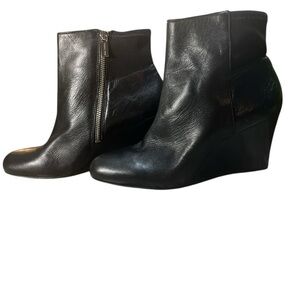 MICHAEL Michael Kors Black Ankle Booties with Wedge Heel